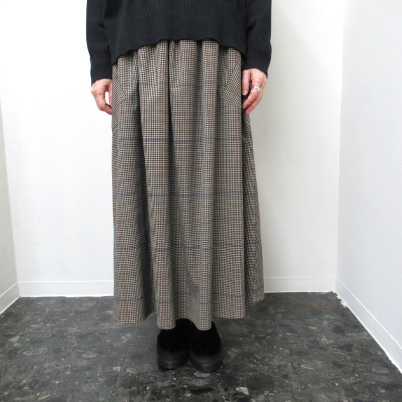 Vent d'oest  チェックスカート /BE×BK18 【日本製】